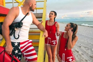 MacKenzie Mace & Kylie Rocket – Sexy Lifeguards Share A Cock