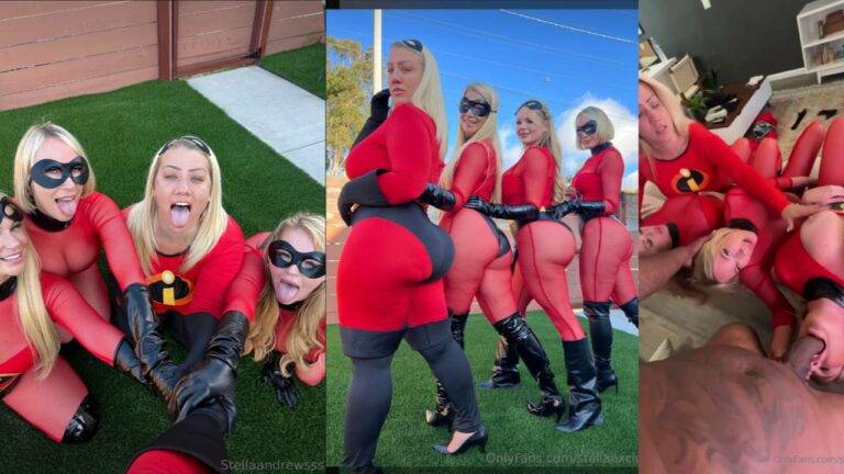 Mellanie Monroe, Stella Andrews, Grasping Groove, Rylee Raye INCREDIBLES BGGGG Stepfamily Gangbang