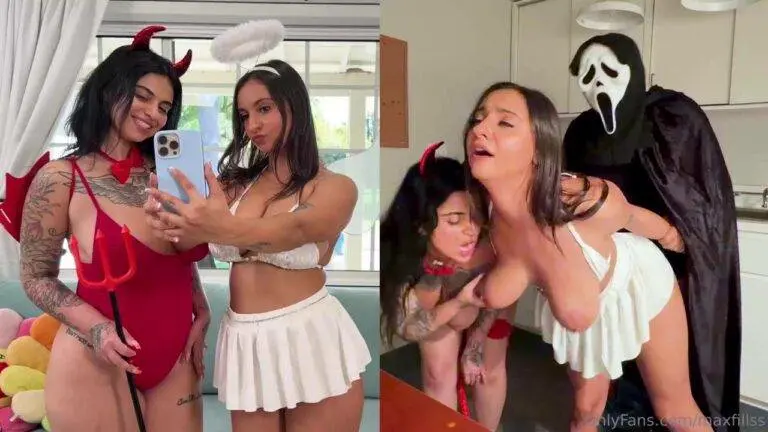 Azzy Star & Hailey Rose – Stalked & Fucked on Halloween OnlyFans
