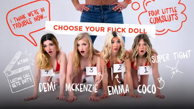 Coco Lovelock, Demi Hawks, Emma Rosie & Mckenzie Mae – Polar Opposites: 4 Petite Blondes vs Big Director (PervCasting)
