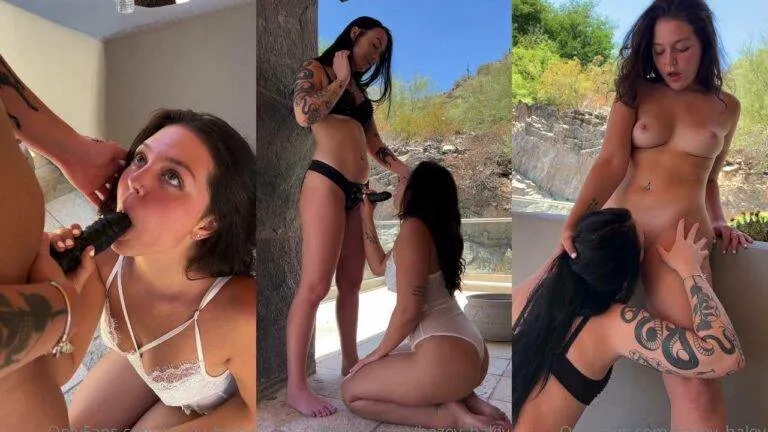 Hazey Haley & Anastasiagoth – Lesbian Strap On Dildo Intercourse